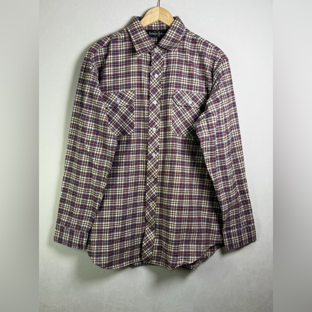 Northwest Territory Vtg Plaid Flannel Shirt Heavy Cotton Heritage Print Sz L NWT